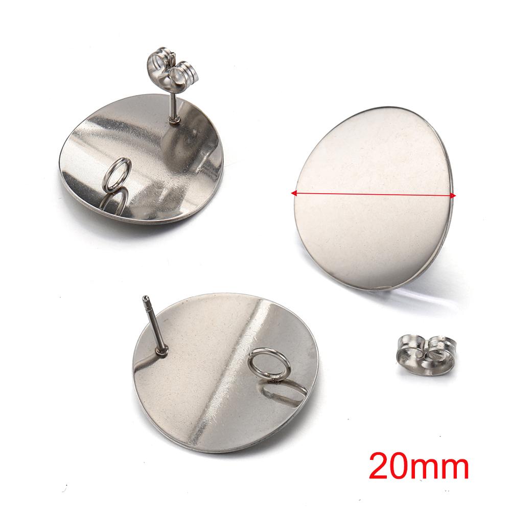 Kein Verblassen 10 Stück Edelstahl Leere Ohrstecker Basis Pins Mit Ohrstecker Ohrrücken für Schmuckherstellung DIY Zubehör