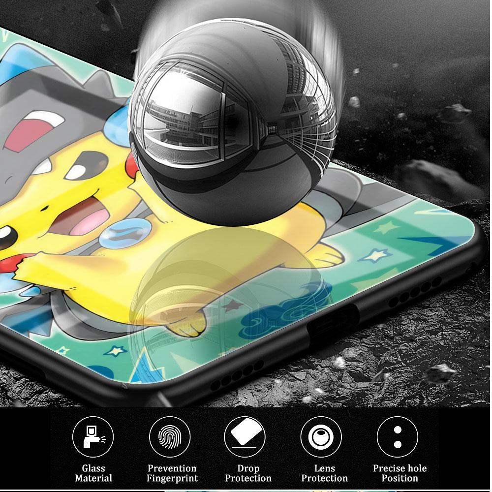 Glashülle für Samsung Galaxy S20 FE S22 Ultra S21 Plus Note 20 S10 Lite 10 S10e S9 Gehärtete Handyhülle Lustiges Pokemon Pikachu