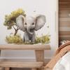 Cartoon Elephant Trees Wall Sticker Self-Adhesive Removable Kids Room Bedroom Hallway Dorm Home Decor
