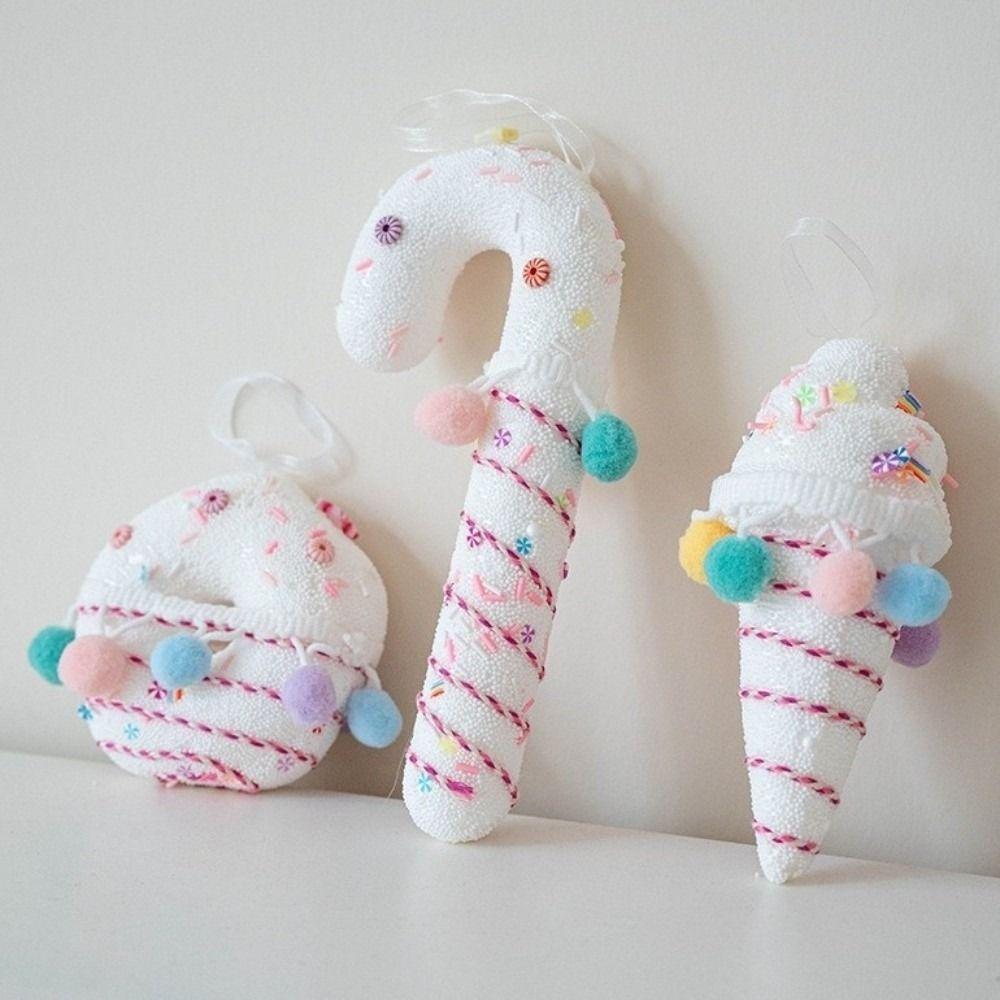 Multicolor Christmas Candy Canes Pendant Foam Christmas Spheres  New Year