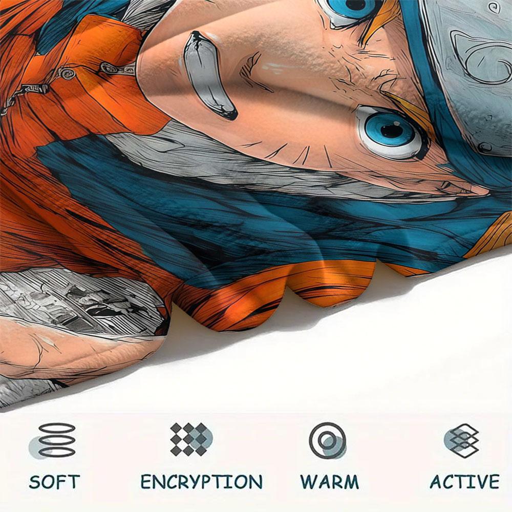 1Pc Naruto Lightning Print Flannel Blanket, High Quality Comfortable for All Seasons, Home Decor, Warmth and Comfort, Perfect for Christmas Gifts