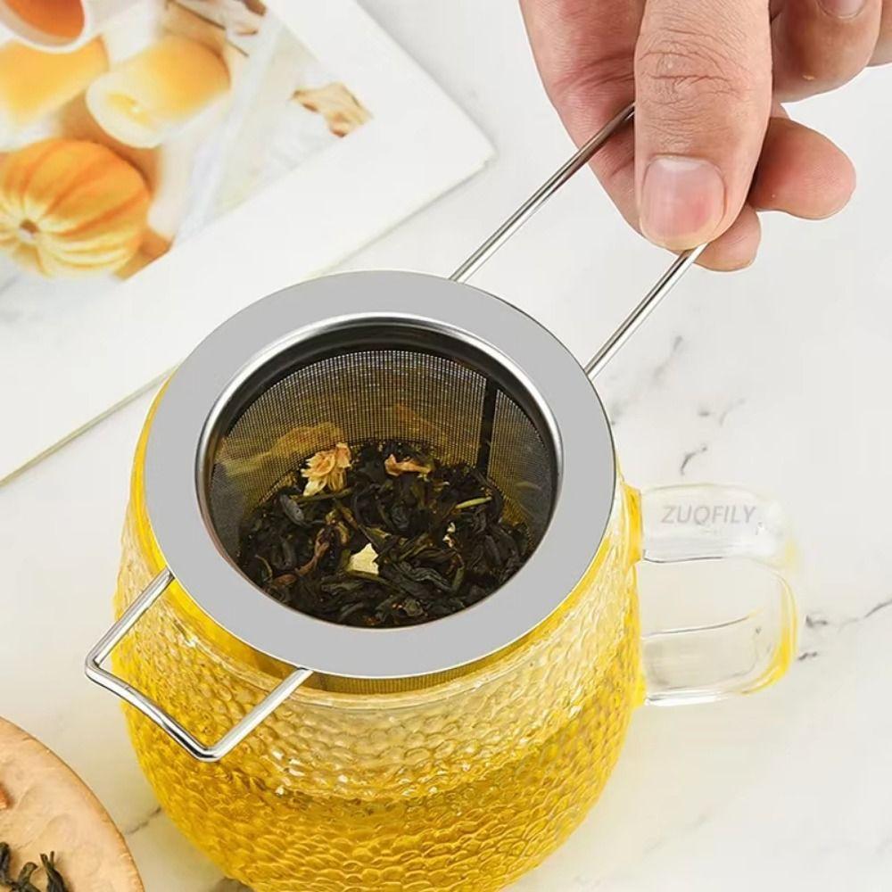 Reusable Stainless Steel Tea Strainer with Lid Spice Filter Loose Tea Infuser Basket  Home