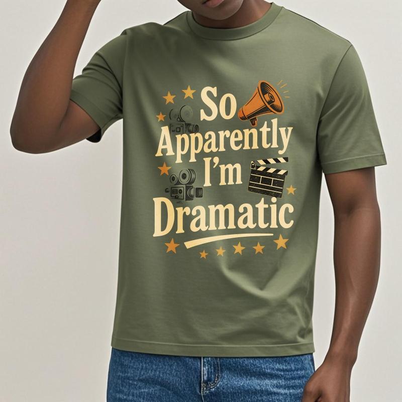 Sommer T-Shirt männlich Reise Teenager kurzärmeliges T-Shirt Schwarz So anscheinend bin ich dramatisch Basic Unisex Oberteile Grafik Trainings-Oberteile