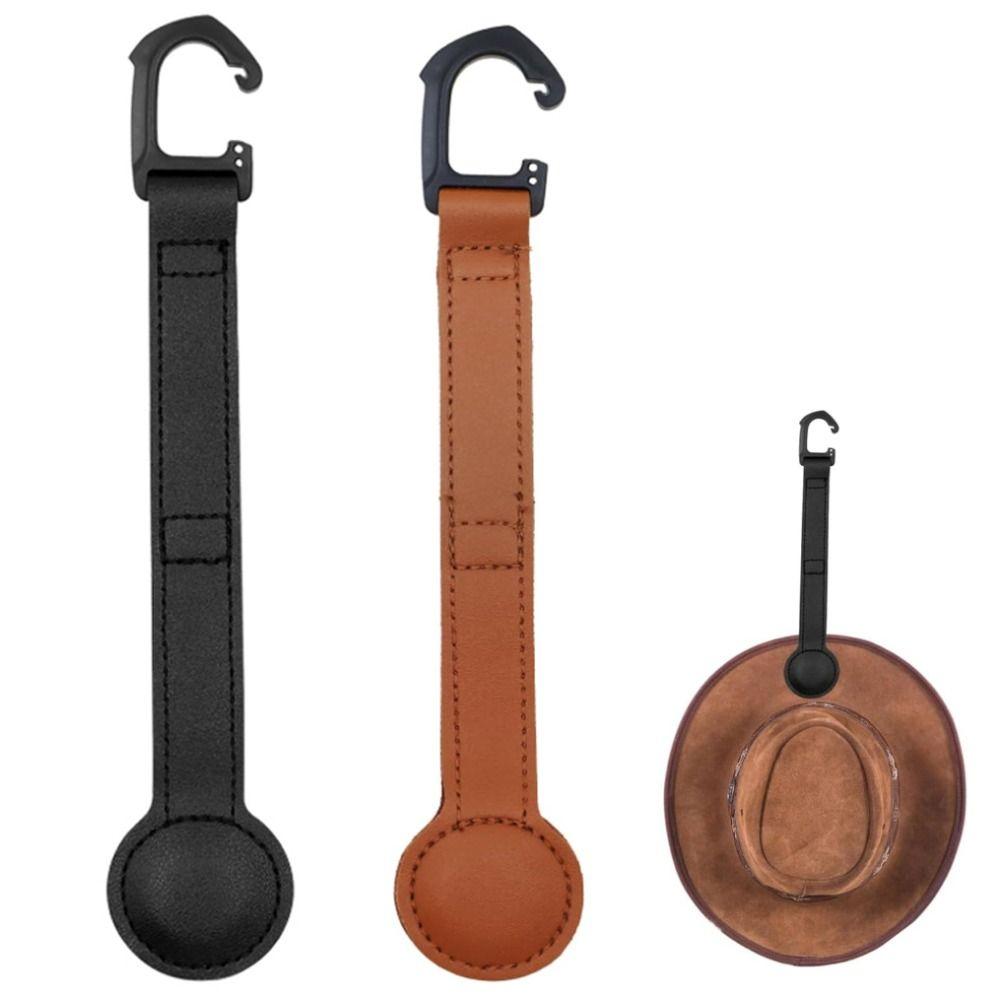 PU Leather Cowboy Hat Holder for Truck Space Saving Keep Hat Shape Headrest Hat Clip Storage Easy Installation Portable