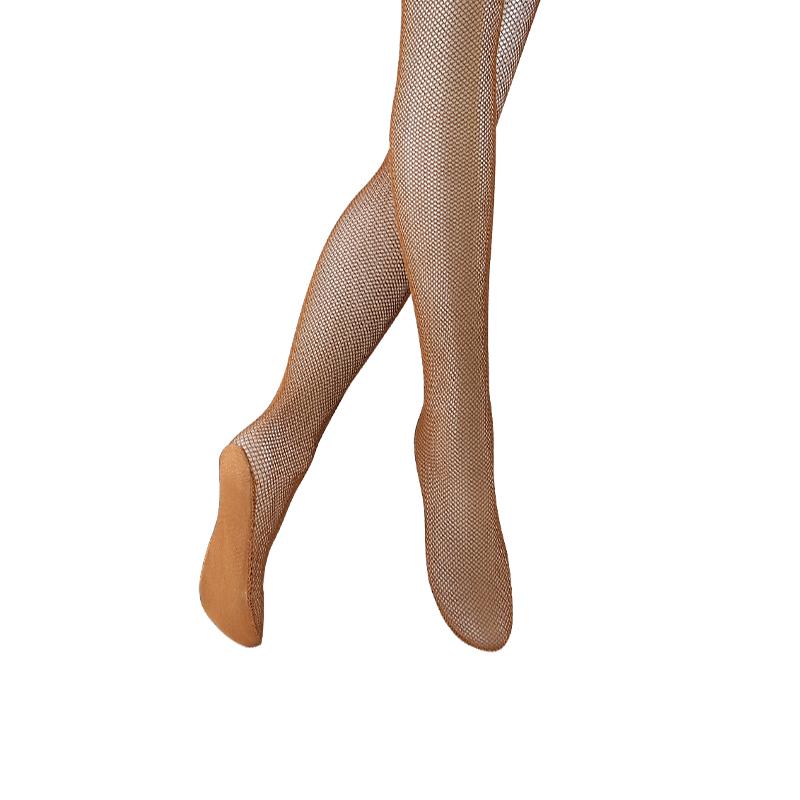 Professional Fishnet Dance Tights Elastic High-Waist Non-Snag Breathable Quick Dry Summer Ballet Jazz Contemporary Stage S/M телесный