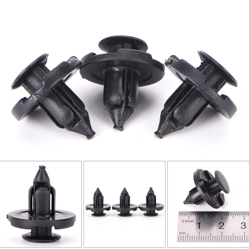50X 8Mm Auto Car Bumper Fender Retainer Push Black Plastic Fixed Clips Fasteners