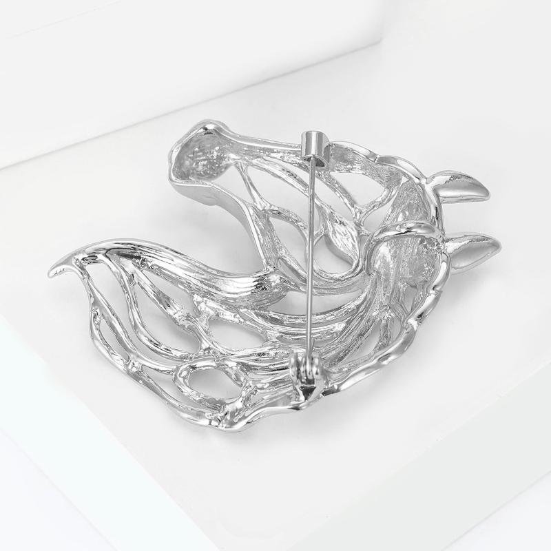 Trendy Alloy Zodiac Horse Brooches For Women Animal Pins Suit Coat Accessories Casual Party Accessories New Year Gifts