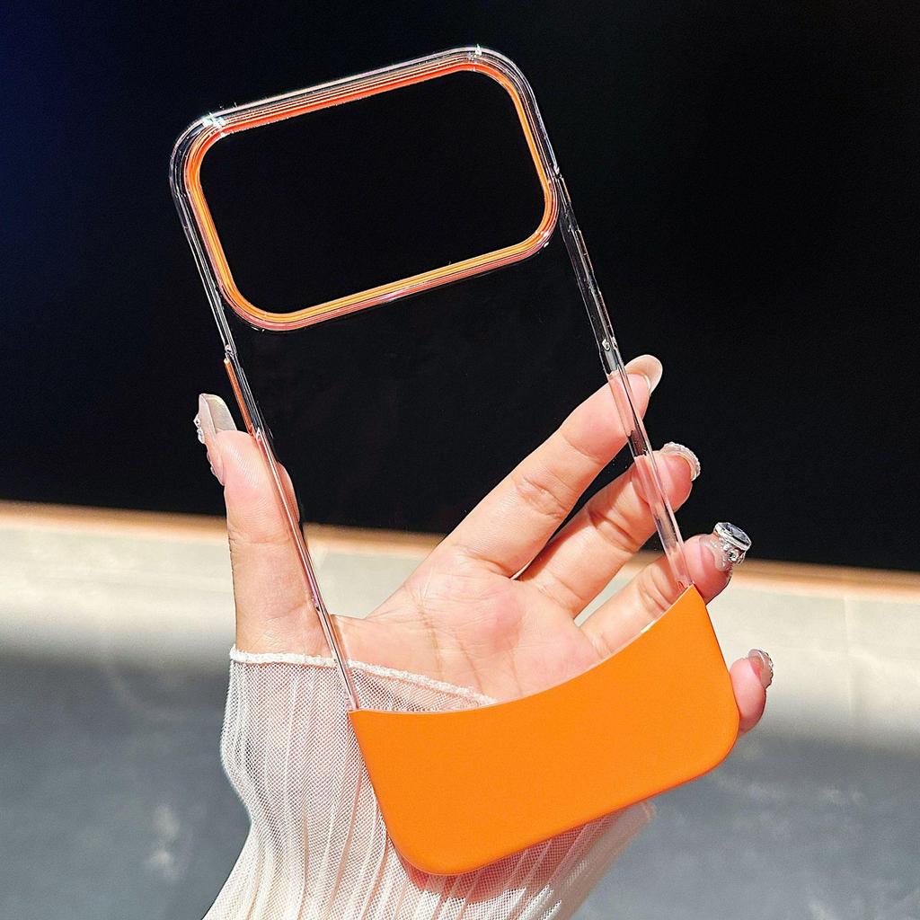 Creative Apple 17 ProMax iPhone16 Two-in-One Spliced Phone Case with Top/Bottom Inserts and iPhone14/15 Transparent Protection