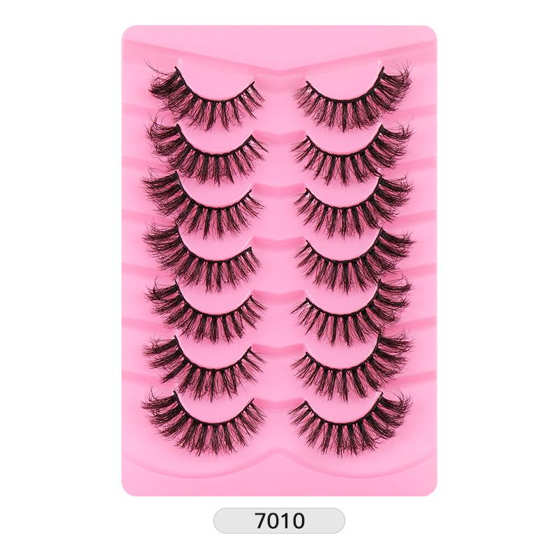 7 Pairs Of Fried Hair High Imitation Mink Hair False Eyelashes Curled Thick Stage Makeup Eyelashes