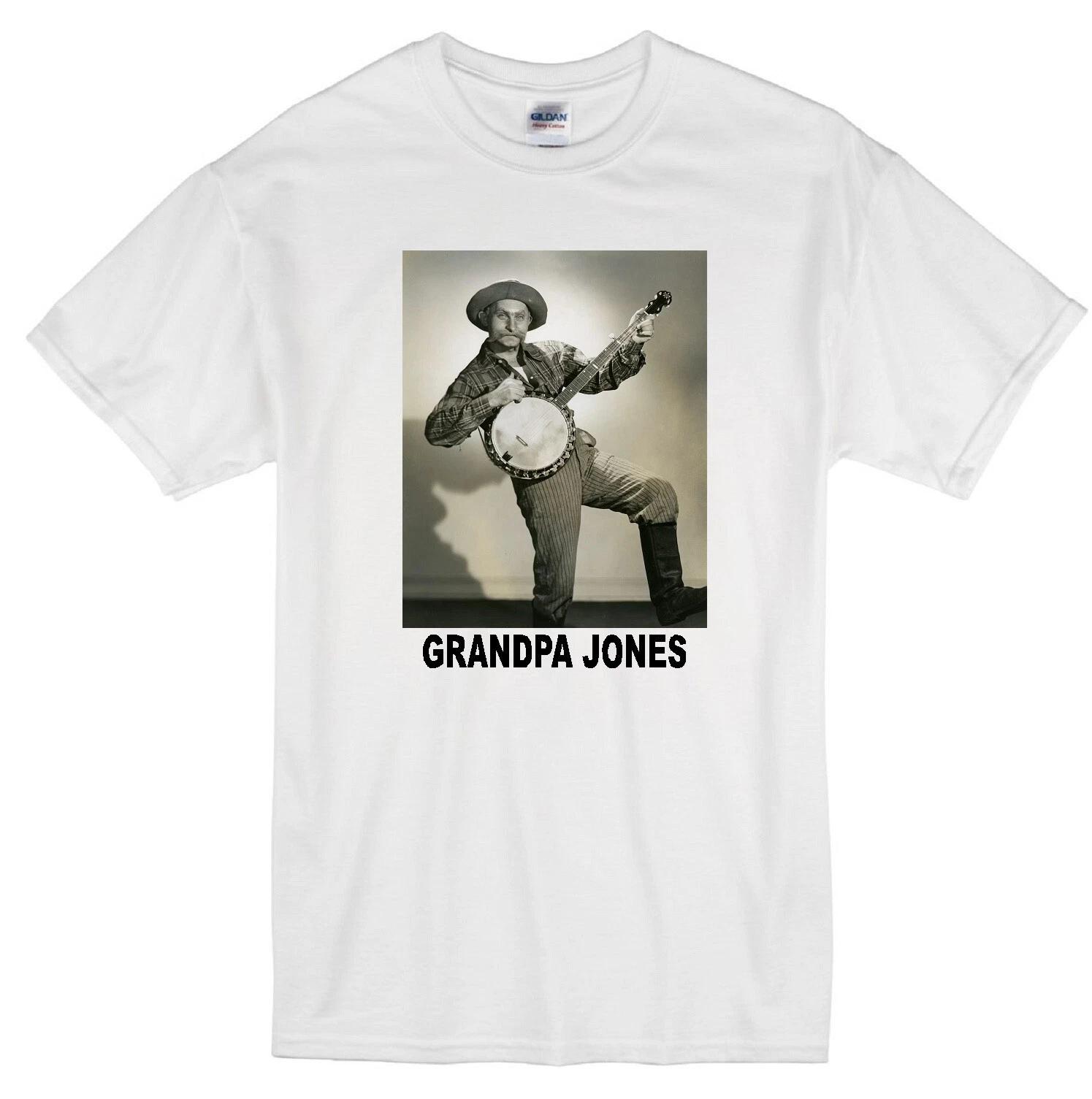 

GRANDPA JONES HEE HAW TV NASHVILLE GRAND OLE OPRY BANJO MUSIC WHITE T-shirt S