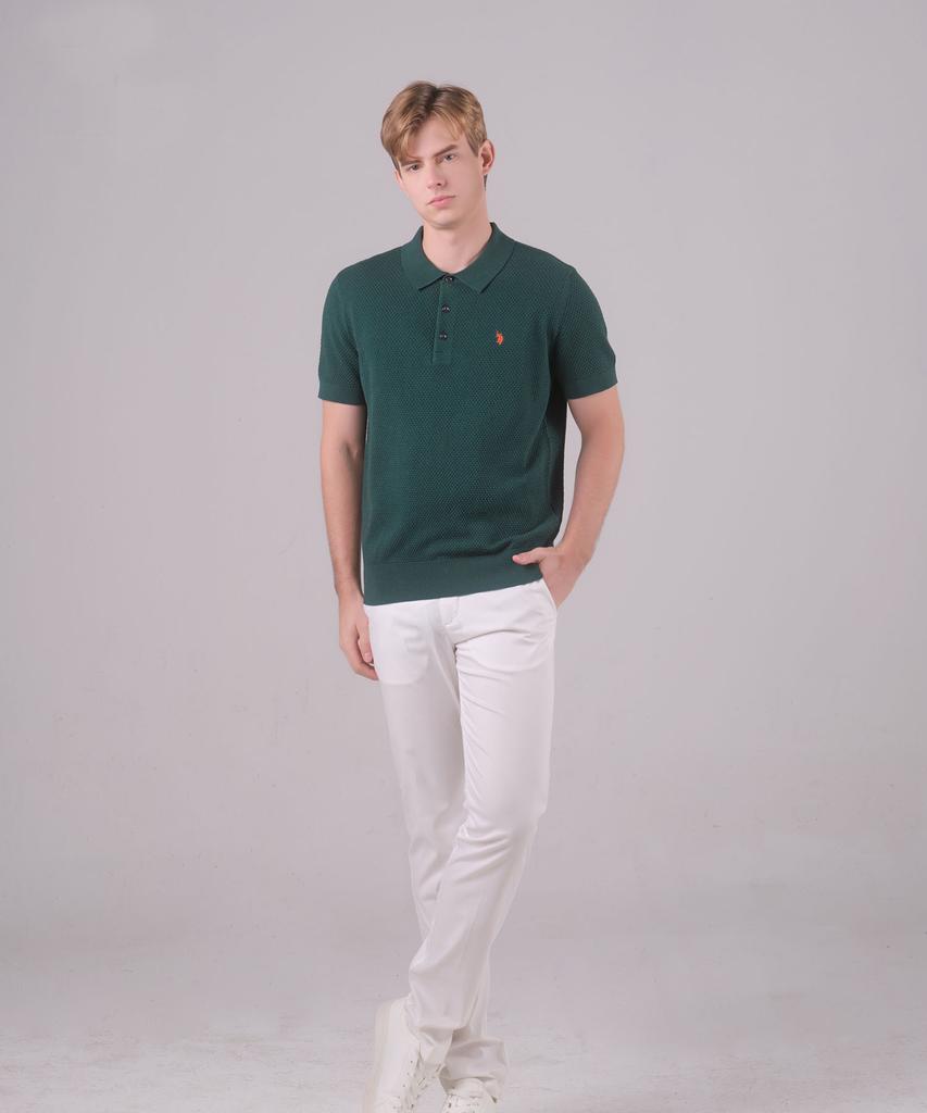 USPOLOASSN Short Sleeve Collared Knit_Green