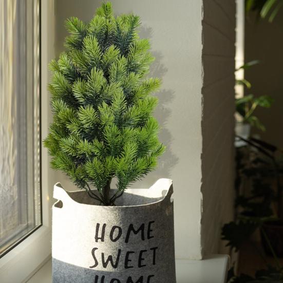 Artificial Cedar Topiary Tree with Stake Lifelike Faux Cedar Pines Christmas Tree UV Resistant Simulated Shrubs for Front Porch Outdoor Decor