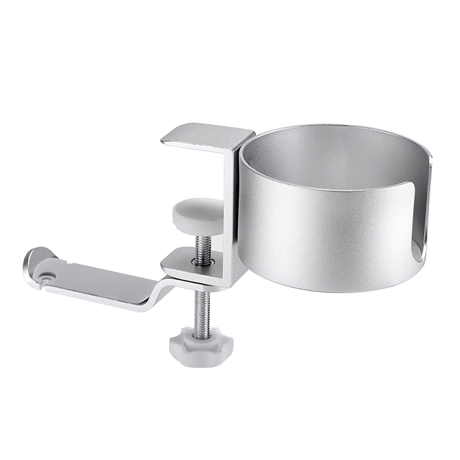 

Elegant Metal Headphone Hanger Headset Hook and Mark Cup Holder 2 in 1- 360Degree Swivels Tool-Free Design Silver/Black 1 срібний