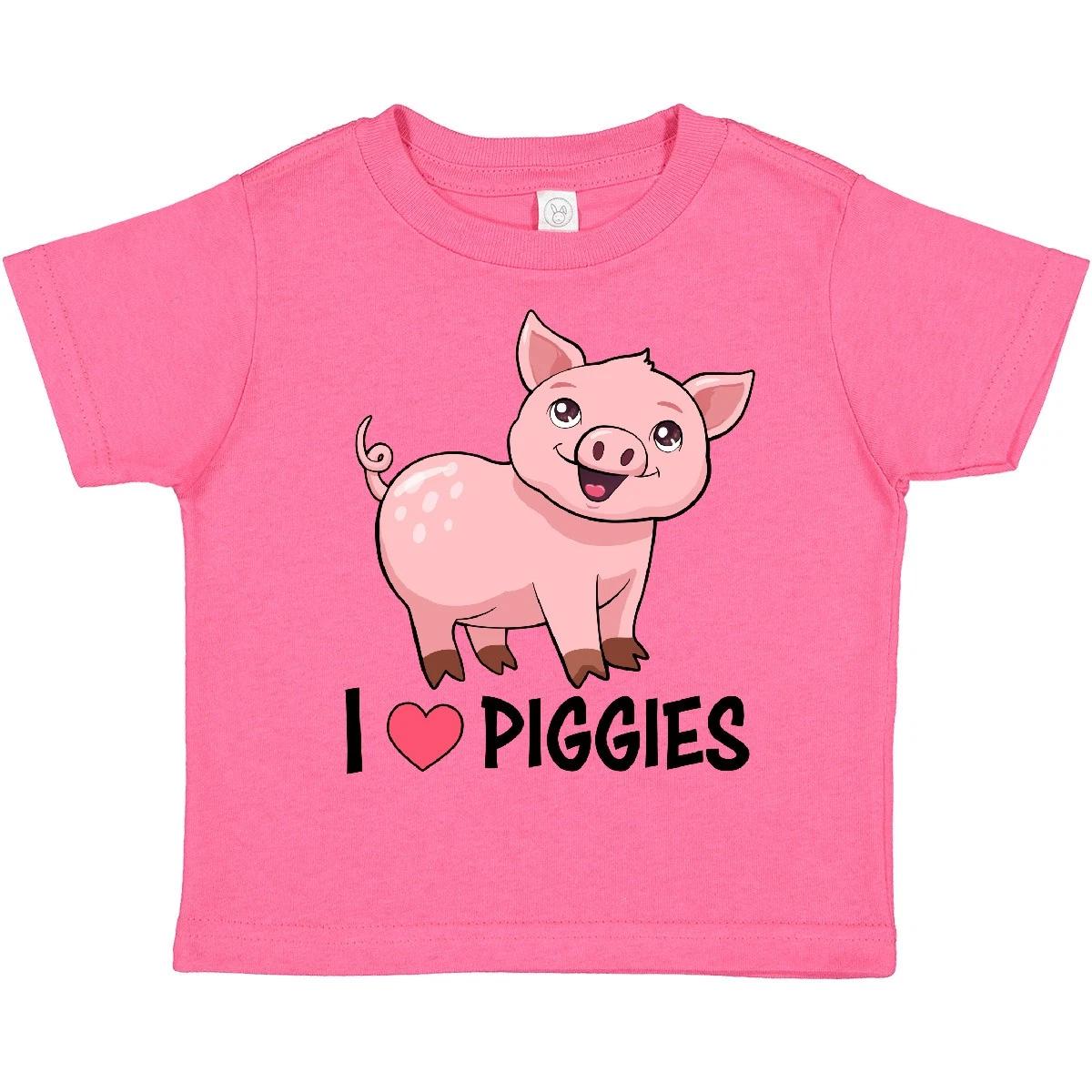 Inktastic I Love Piggies- Cute Pig Toddler T-Shirt Animals Piggy Pigs Hearts Fun 100
