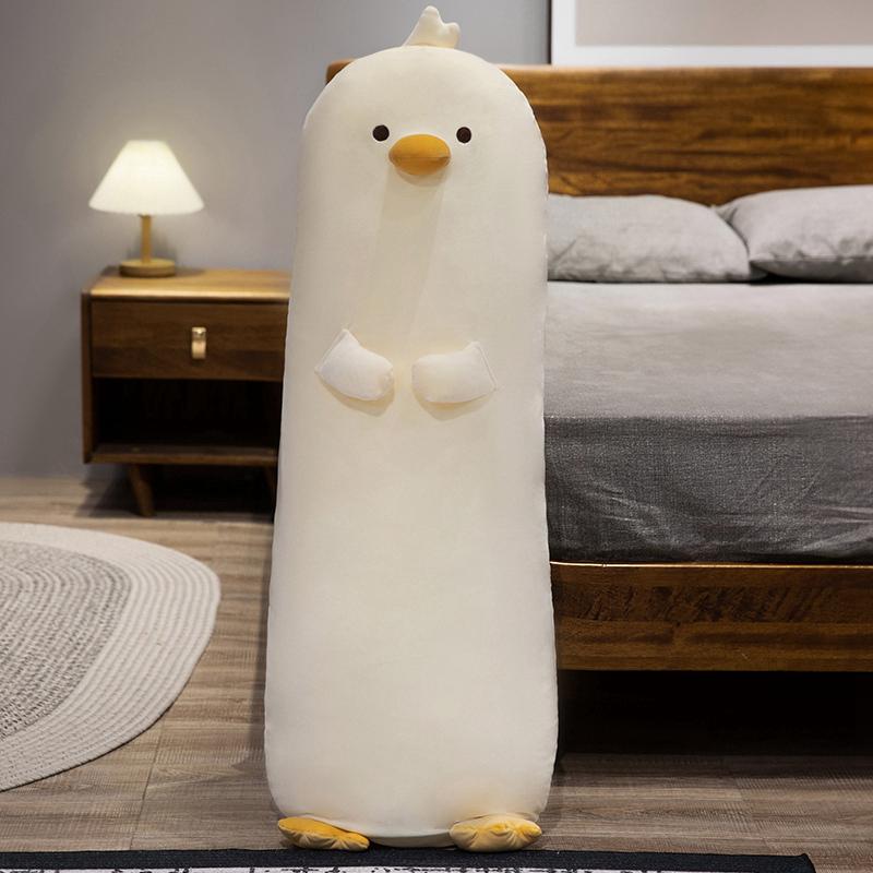 Cartoon 70~120cm Duck Long Pillow Stuffed Soft Animal Chick Penguin Dinosaur Bolster Plushie Sleeping Leg Support Birthday Gift