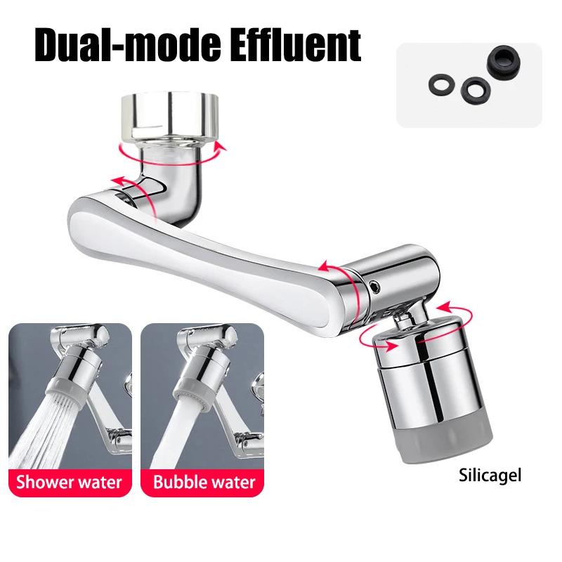 1080 ° Rotatable Extension Faucet Sprayer Head Water Tap Nozzle Universal Bathroom Tap Extend Adapter Aerator 2 Spray Modes
