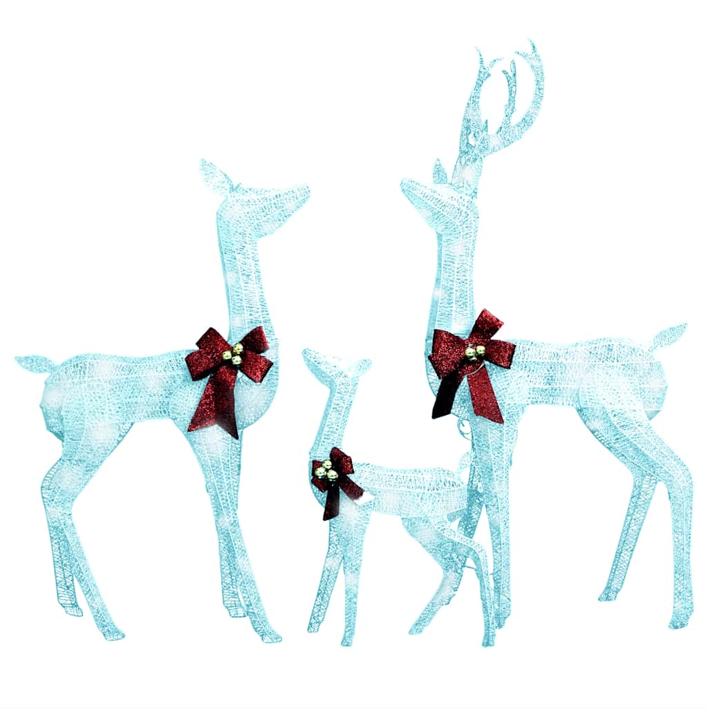Reindeer Family Christmas Decoration White and Silver 201 LEDs