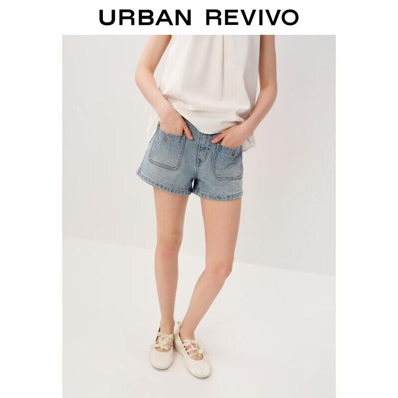 UR Women s Washed Denim Patch Pocket Shorts 27 синий