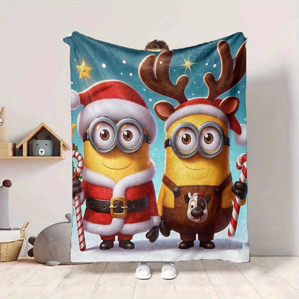1Pc Christmas Minions Costumes Blanket Soft And Comfortable Casual Warm Camping Travel Christmas Halloween Gift M91756