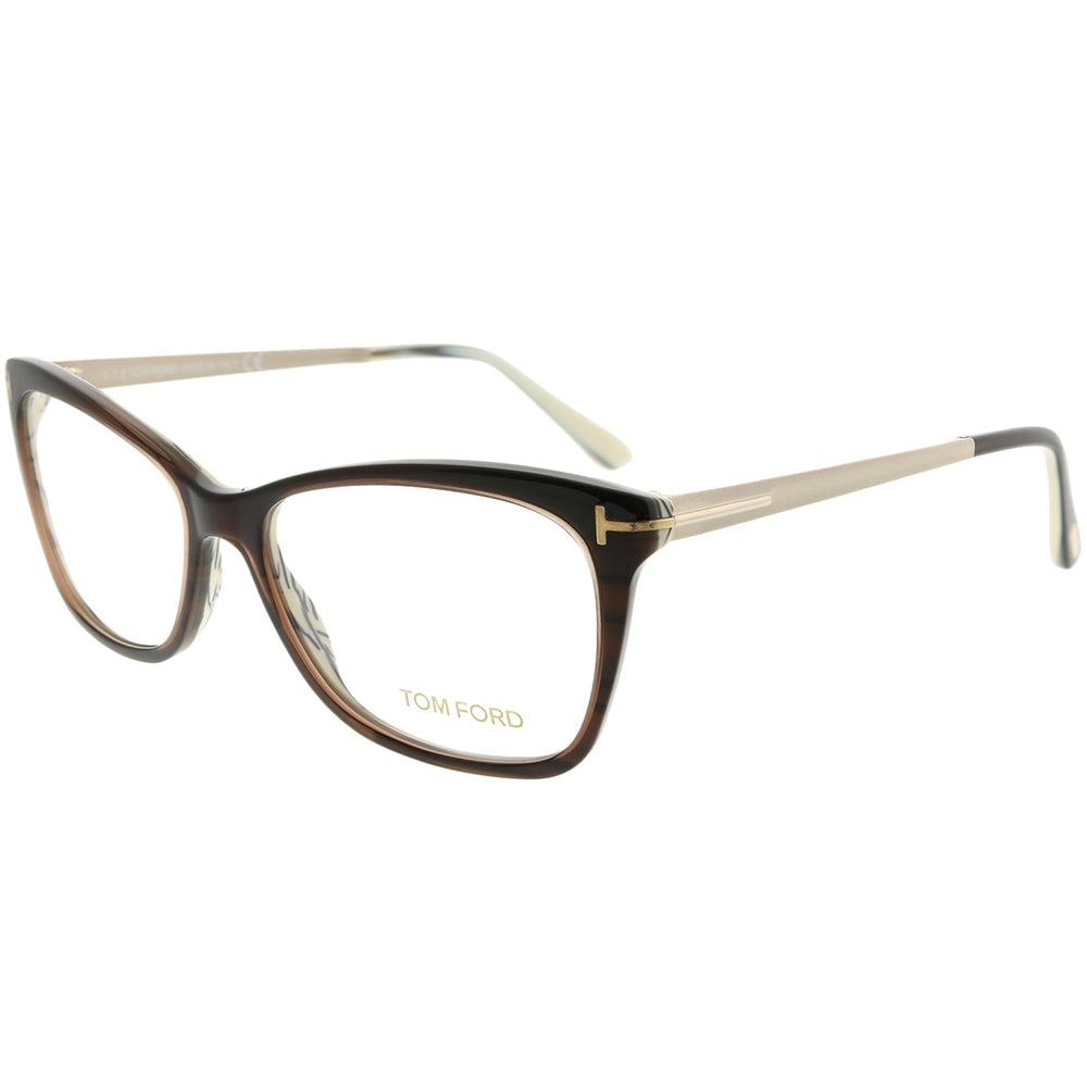 

Tom Ford FT 5353 050 54 мм Прямоугольные очки унисекс 54 мм темно-коричневые золотые