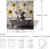 Funny Highland Cow Bull Shower Curtain, Rustic Farmhouse Sunflower Vintage Animal Humor Decor