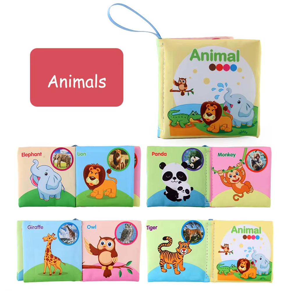 Cloth Books Baby Toys, Colorful Fabric Baby Learning Books Touch And Feel Crinkle Sounds For Holidays