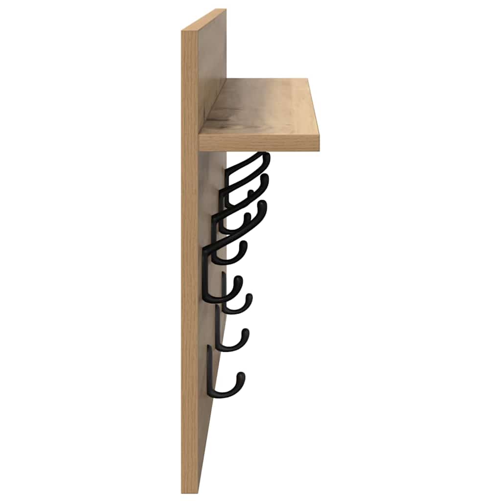 Wall Mounted Nightstand Artisan Oak 60 x 40 x 12 cm