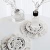 Nordic Style Hand Knitting Cup Coaster With Tassel Heat Insulated Pad Placemat Kitchen UtensilWhite
