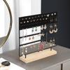 3 Tiers Earring Holder Jewelry Display Organizer Pendants Bracelets Jewelry Holder With Wooden Base Earrings Storage Rack