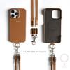 Customizable Genuine Leather Phone Case with Charging Lanyard For Iphone 16 Pro Max Cases 15 14 13 12 11 Magnetic Cover Fundas