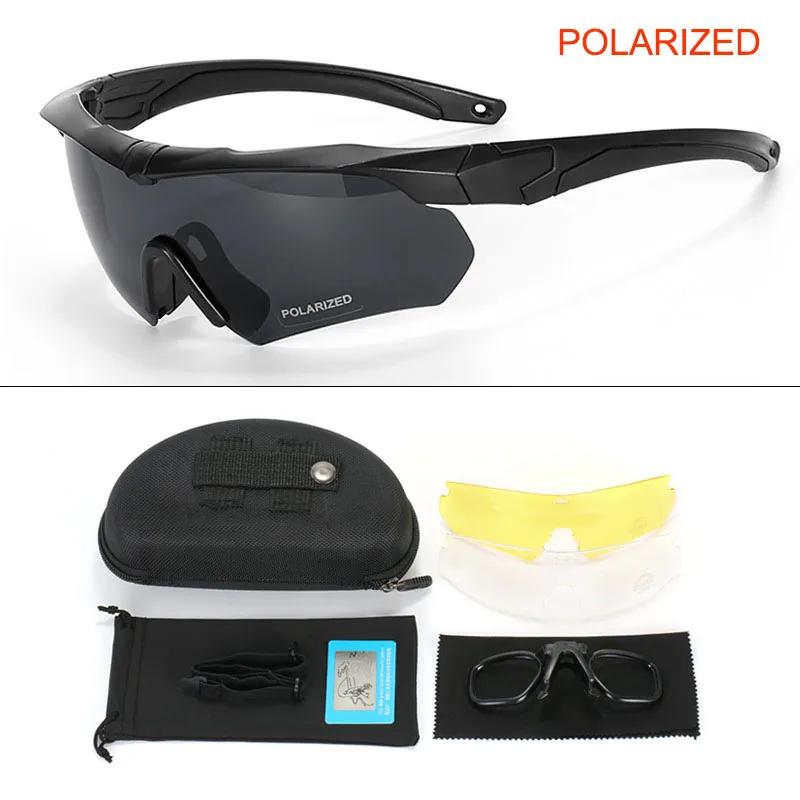 Taktische Brille CS Airsoft Winddicht Armee Schießen Polarisierte Brille HD 3 Linsen Motorrad Radfahren Outdoor Sichere Brille