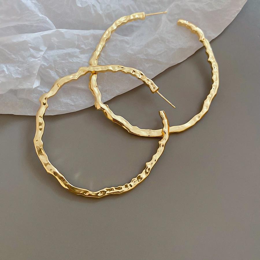 Crushed Silver Zircon Gold Circle Earrings Earrings European and American Earrings Design Sense Niche