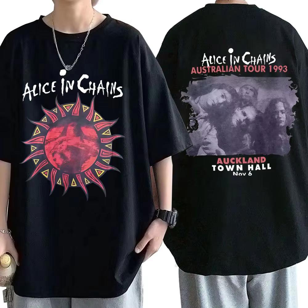 

Rock Band Alice in Chains Tour 1993 T-shirt Men Women Casual Soft Cotton T Shirt Men Women Gothic Punk Oversized Crewneck Tshirt S разноцветный