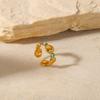 Natural Turquoise Stainless Steel Ring, Summer Bohemian Jewelry Open Finger Ring