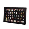 Commemorative Medal Storage Box with Brooch Lid, Ribbon, Display Stand, and Dustproof Felt
