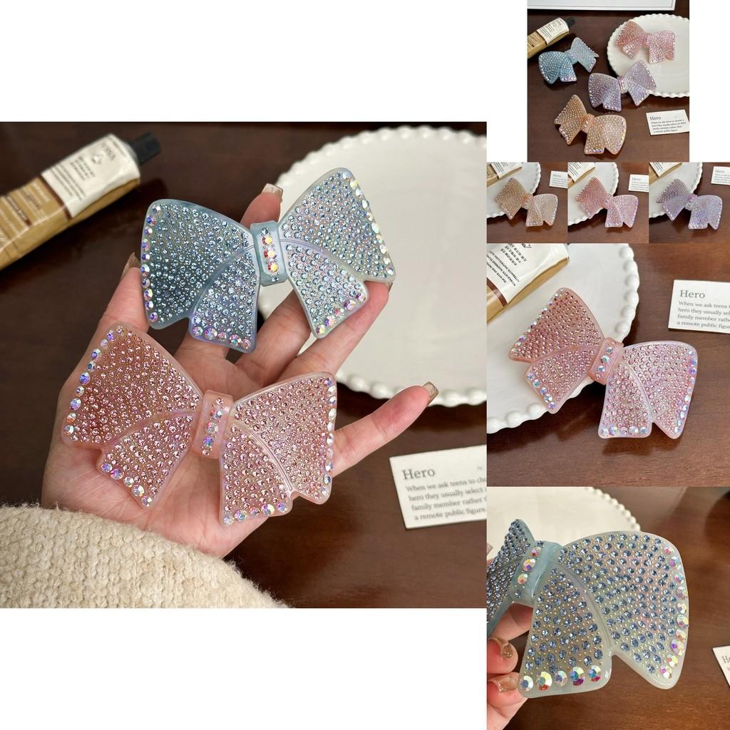 Trendy Rhinestone Bow Knot Acetate Hair Clip High-end Hair Accessory For Women