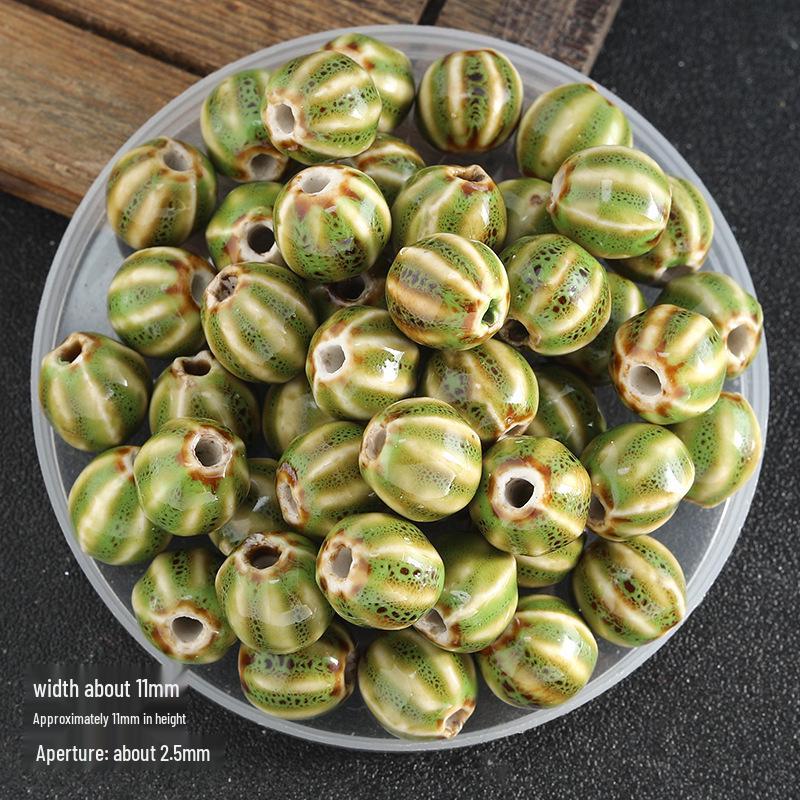 DIY Flower Glaze Watermelon Ceramic Beads – Loose Porcelain Beads for Jewelry, Clothing Accessories, Bracelet & Necklace Crafts