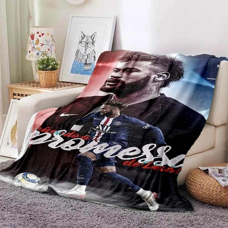 

World Football Superstar Pattern Soft Plush Blanket Gift for Fans Warm Autumn and Winter Flannel Plush Blanket Blanket for Gift All Seasons