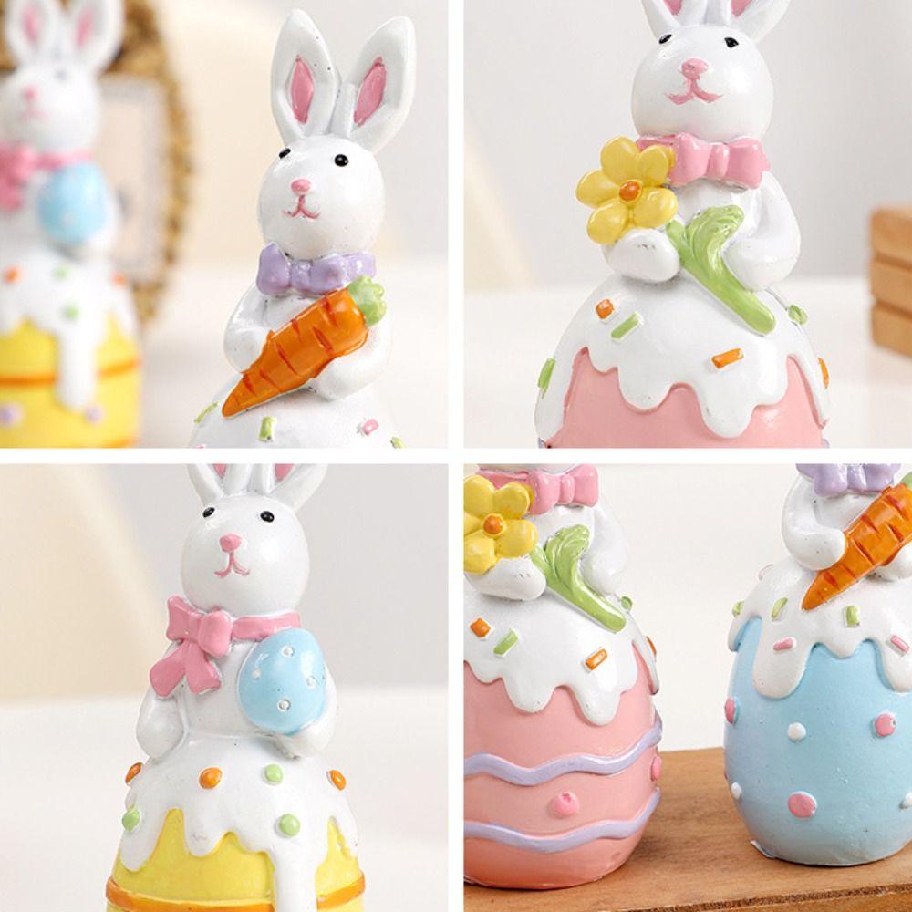 Resin Osterhase Figuren Niedlicher Hase Pullover Hase Ornament Osterdekorationen Zuhause
