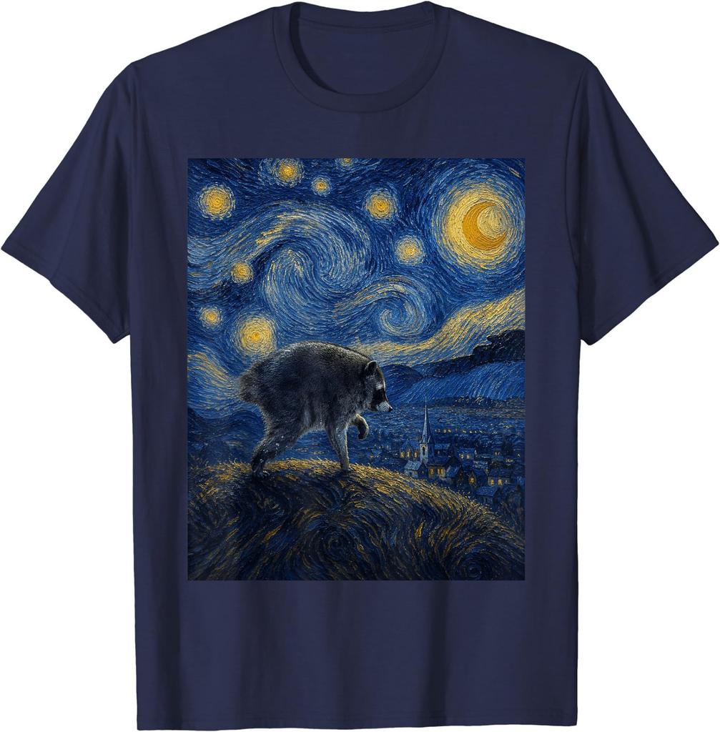 Jimothy Raccoon Starry Night Van Gogh Art Seattle Meme T-Shirt