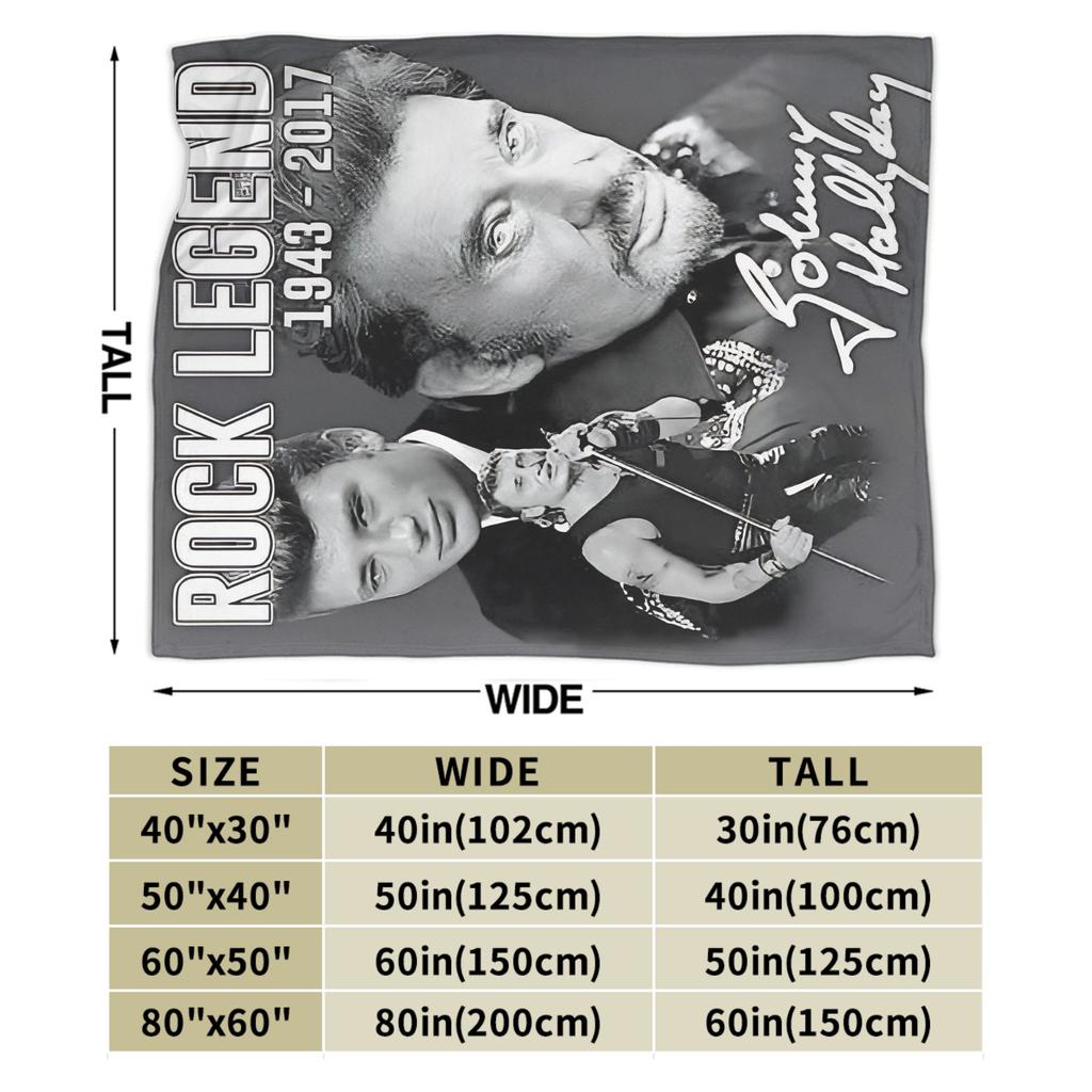 Rock Star Johnny Hallyday Blanket  Camping Flannel Bedding Throws For Couch Bed Soft Custom Quality Bedspread Gift Idea