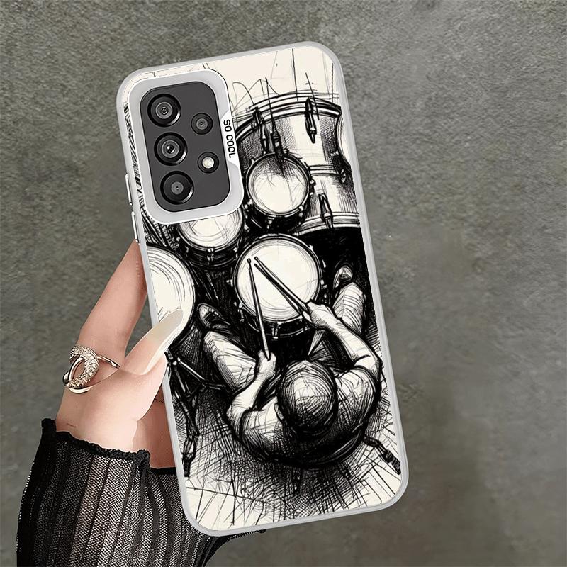 Drum Set Rock Music Soft Phone Case for Samsung A17 A16 A15 A14 A13 A57 A56 A55 A54 A53 A37 A36 A35 A34 A33 A26 A25 A24 A23 A52