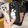 Best Friend Bear Rabbit Case for Apple iPhone 11 15 Pro Max 14 Plus 13 12 16 Shockproof Protective Silicone Funda Phone Cover