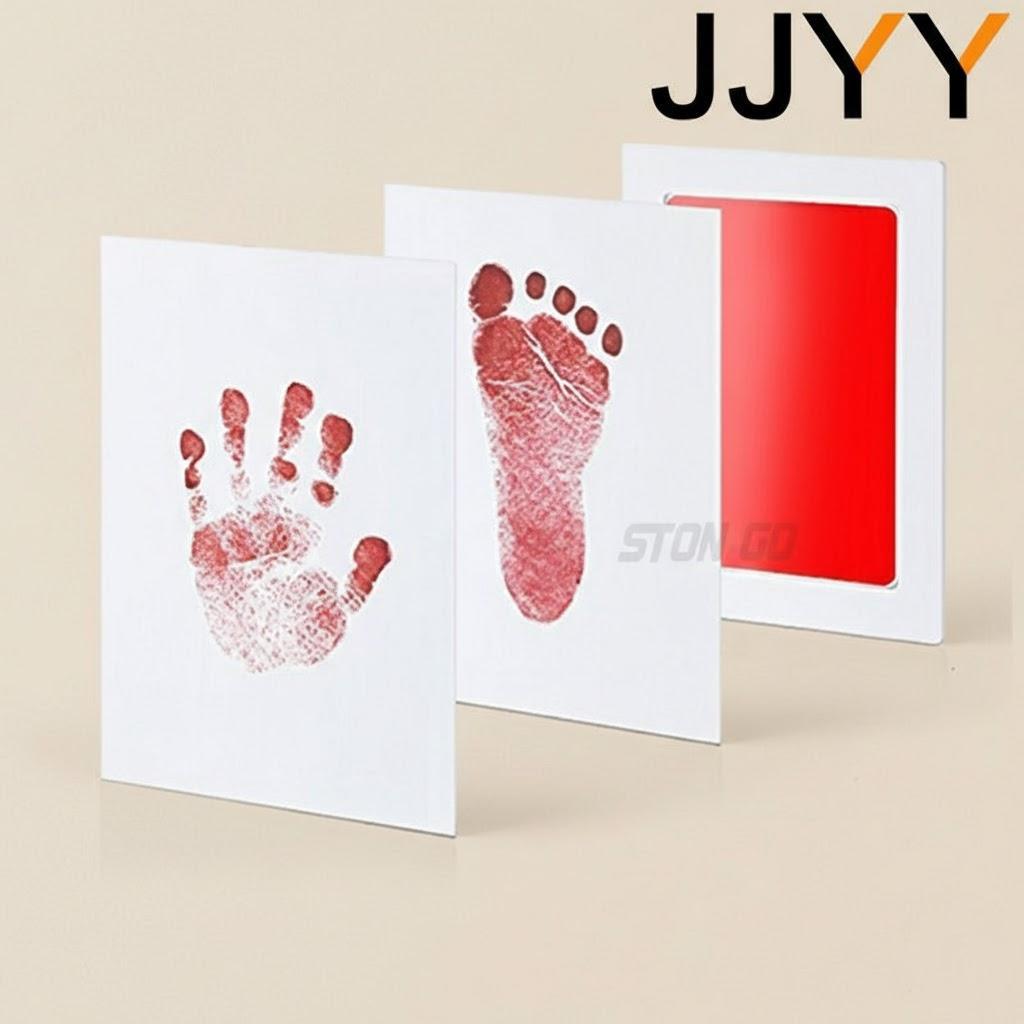 DIY Handprint and Footprint Kit with Ink Pads and Photo Frame for Toddlers Baby Shower Gift Safe Clean Souvenir Accessories
