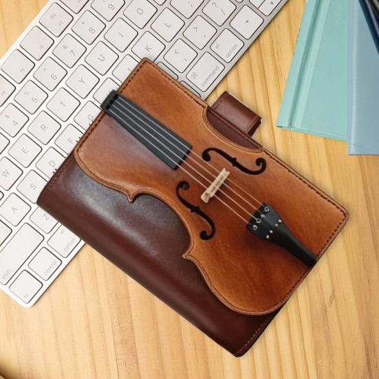 Vintage Violin Faux Leather Notebook Retro Journal with Musical Note Design Musical Gift for Musicians Collectors
