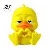 Portable Table Sculpture 3D Printed Yellow Duck Figurine, Funny Statue with Vivid Expressions, Cute Figurine Miniature Desktop Ornaments for