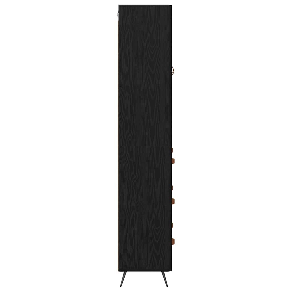 Highboard Black Oak Effect 69.5 x 34 x 180 cm Particleboard