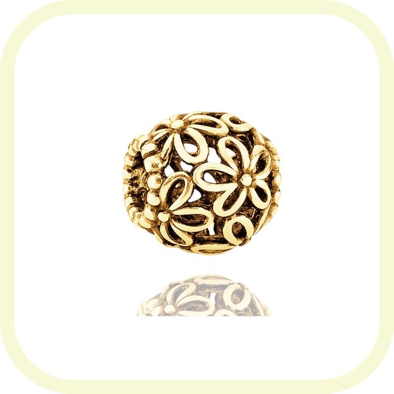 New Golden Flowers Collection Charm Bead Lucky Shamrock Rose in Bloom Daisy Flower Safety Chain Compatible With Authentic Bracelets Do It Yourself Jew