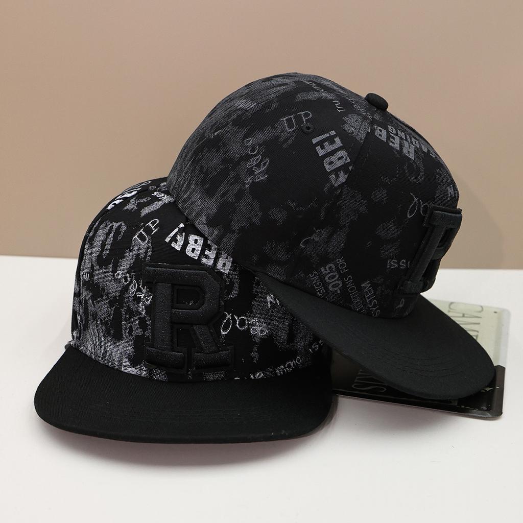 1pc R letter embroidered fashion street hip-hop hat spring and summer flat brim baseball cap