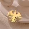Punk Eagle Brooch For Women Men Stainless Steel Animals Emblem Geometric Brooch Pin Party Hypoallergenic Jewelry Gift